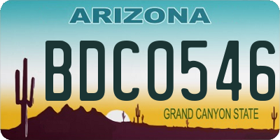 AZ license plate BDC0546