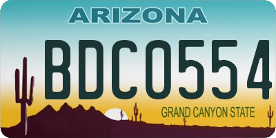 AZ license plate BDC0554