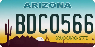 AZ license plate BDC0566