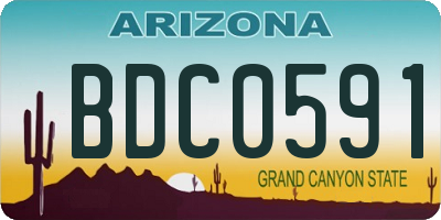 AZ license plate BDC0591