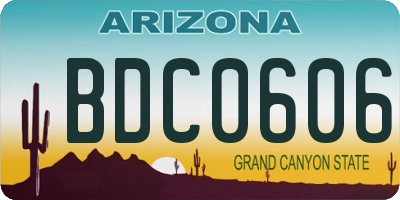 AZ license plate BDC0606