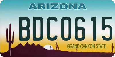 AZ license plate BDC0615