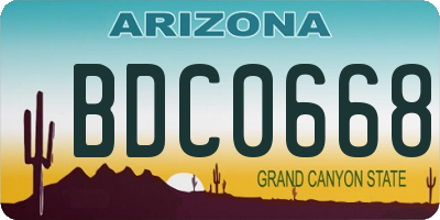 AZ license plate BDC0668