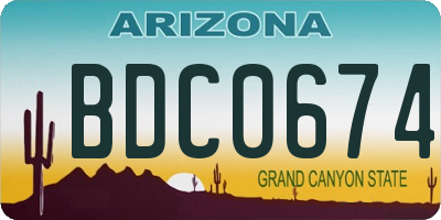 AZ license plate BDC0674