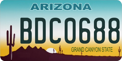 AZ license plate BDC0688