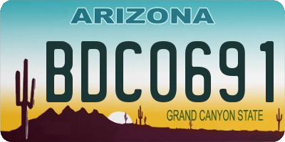 AZ license plate BDC0691