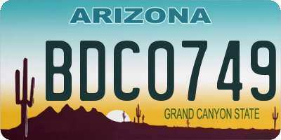 AZ license plate BDC0749