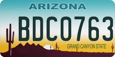 AZ license plate BDC0763