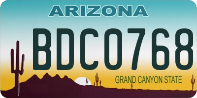 AZ license plate BDC0768