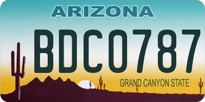 AZ license plate BDC0787