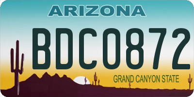 AZ license plate BDC0872