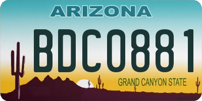 AZ license plate BDC0881