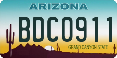 AZ license plate BDC0911