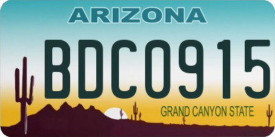 AZ license plate BDC0915