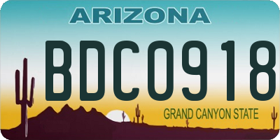 AZ license plate BDC0918