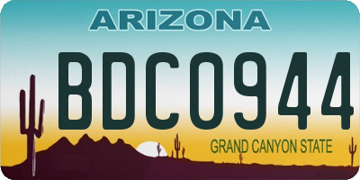 AZ license plate BDC0944