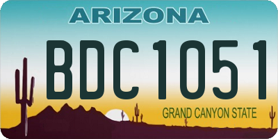 AZ license plate BDC1051