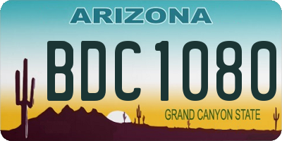 AZ license plate BDC1080