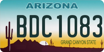 AZ license plate BDC1083