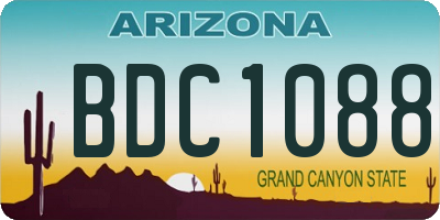 AZ license plate BDC1088