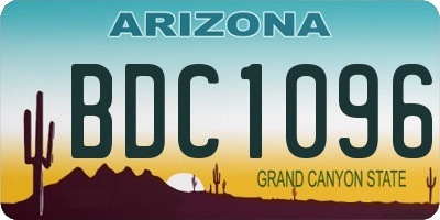 AZ license plate BDC1096