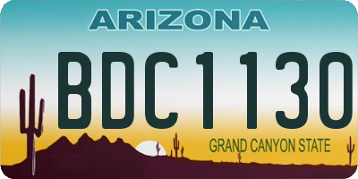 AZ license plate BDC1130