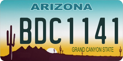 AZ license plate BDC1141