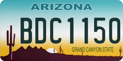 AZ license plate BDC1150