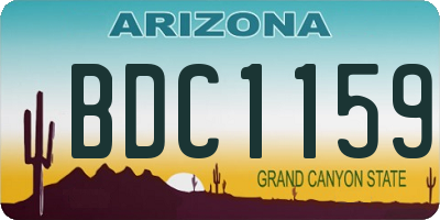 AZ license plate BDC1159