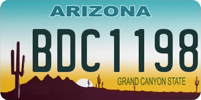 AZ license plate BDC1198