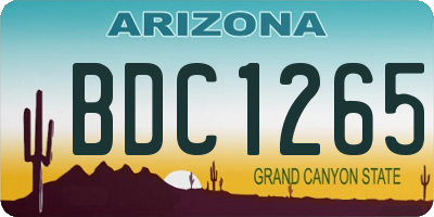 AZ license plate BDC1265