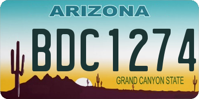 AZ license plate BDC1274