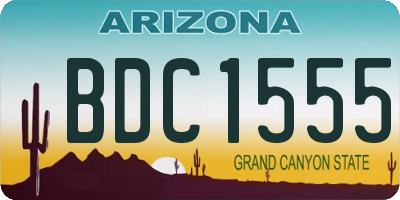 AZ license plate BDC1555