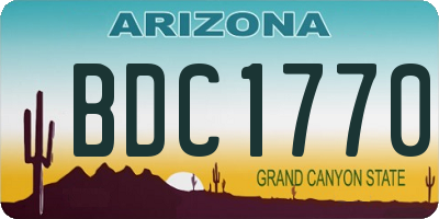 AZ license plate BDC1770