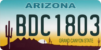 AZ license plate BDC1803