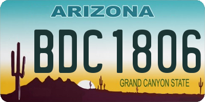 AZ license plate BDC1806