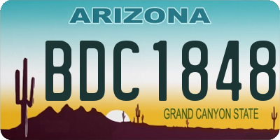 AZ license plate BDC1848