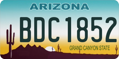 AZ license plate BDC1852