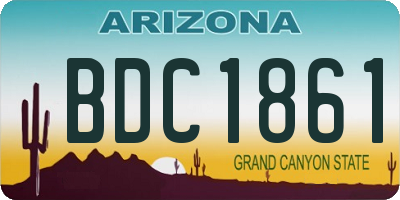 AZ license plate BDC1861