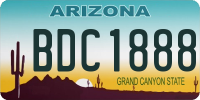 AZ license plate BDC1888