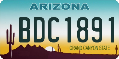 AZ license plate BDC1891