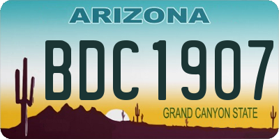 AZ license plate BDC1907