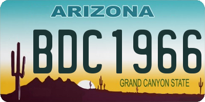 AZ license plate BDC1966