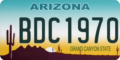 AZ license plate BDC1970