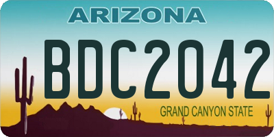 AZ license plate BDC2042