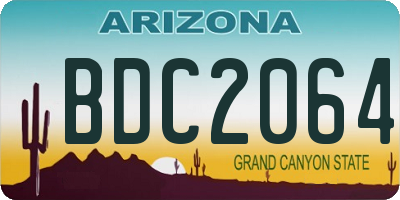 AZ license plate BDC2064