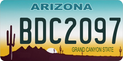 AZ license plate BDC2097