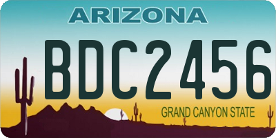 AZ license plate BDC2456