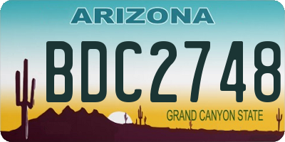 AZ license plate BDC2748