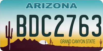 AZ license plate BDC2763